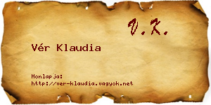 Vér Klaudia névjegykártya