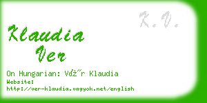 klaudia ver business card